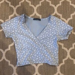 Brandy Melville light blue crop top
